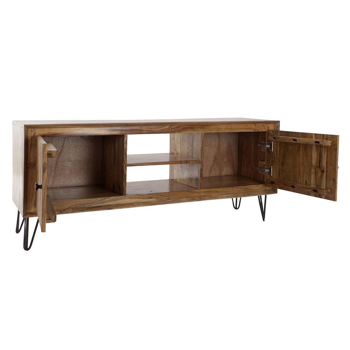 Mueble de TV DKD Home Decor 145 x 42 x 61 cm Negro Marrón Acacia