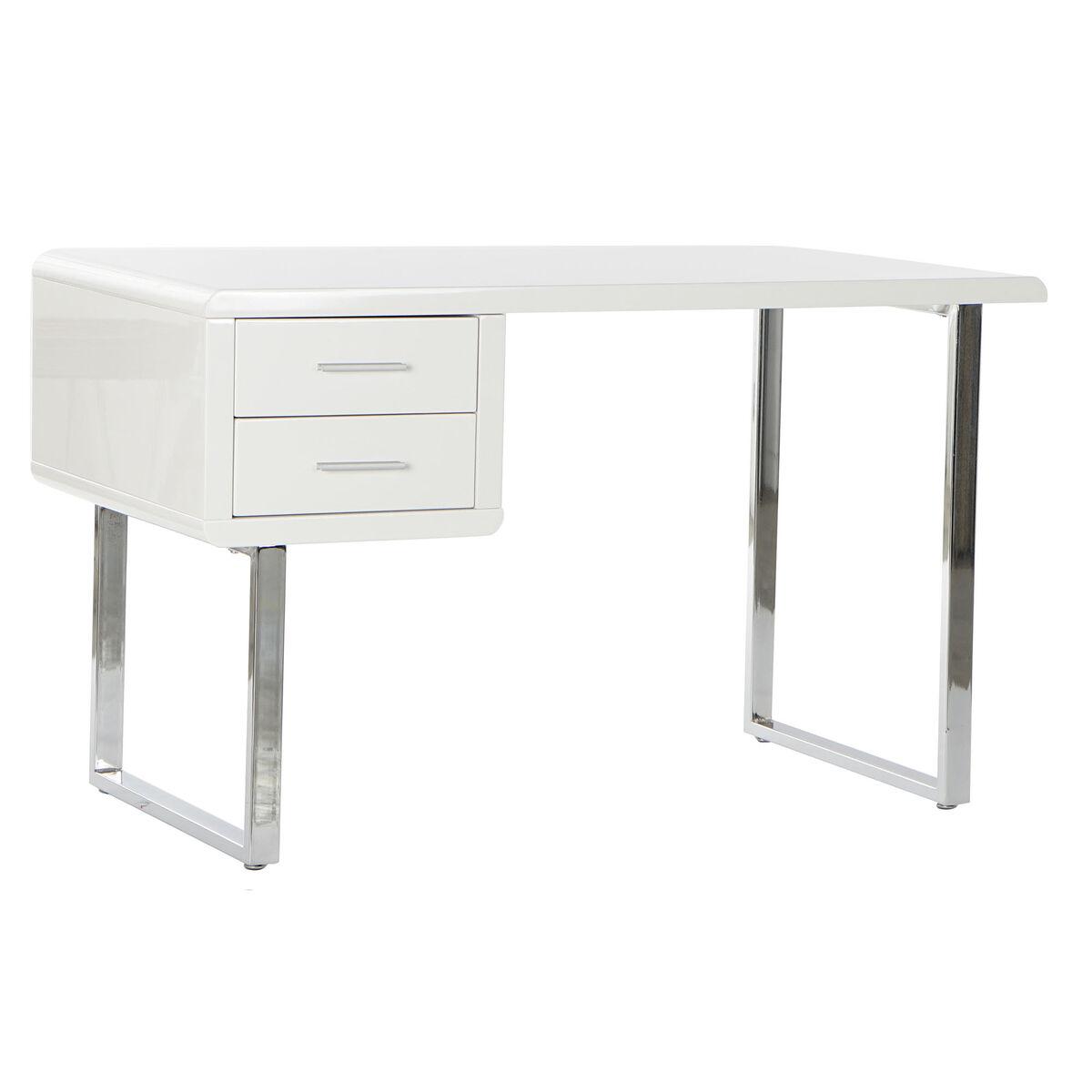 Escritorio DKD Home Decor Blanco Plateado Metal Madera MDF 120 x 55 x 76 cm