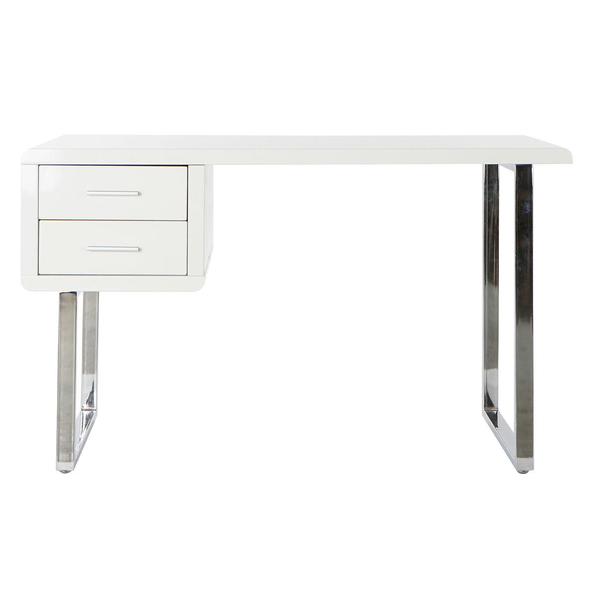 Escritorio DKD Home Decor Blanco Plateado Metal Madera MDF 120 x 55 x 76 cm