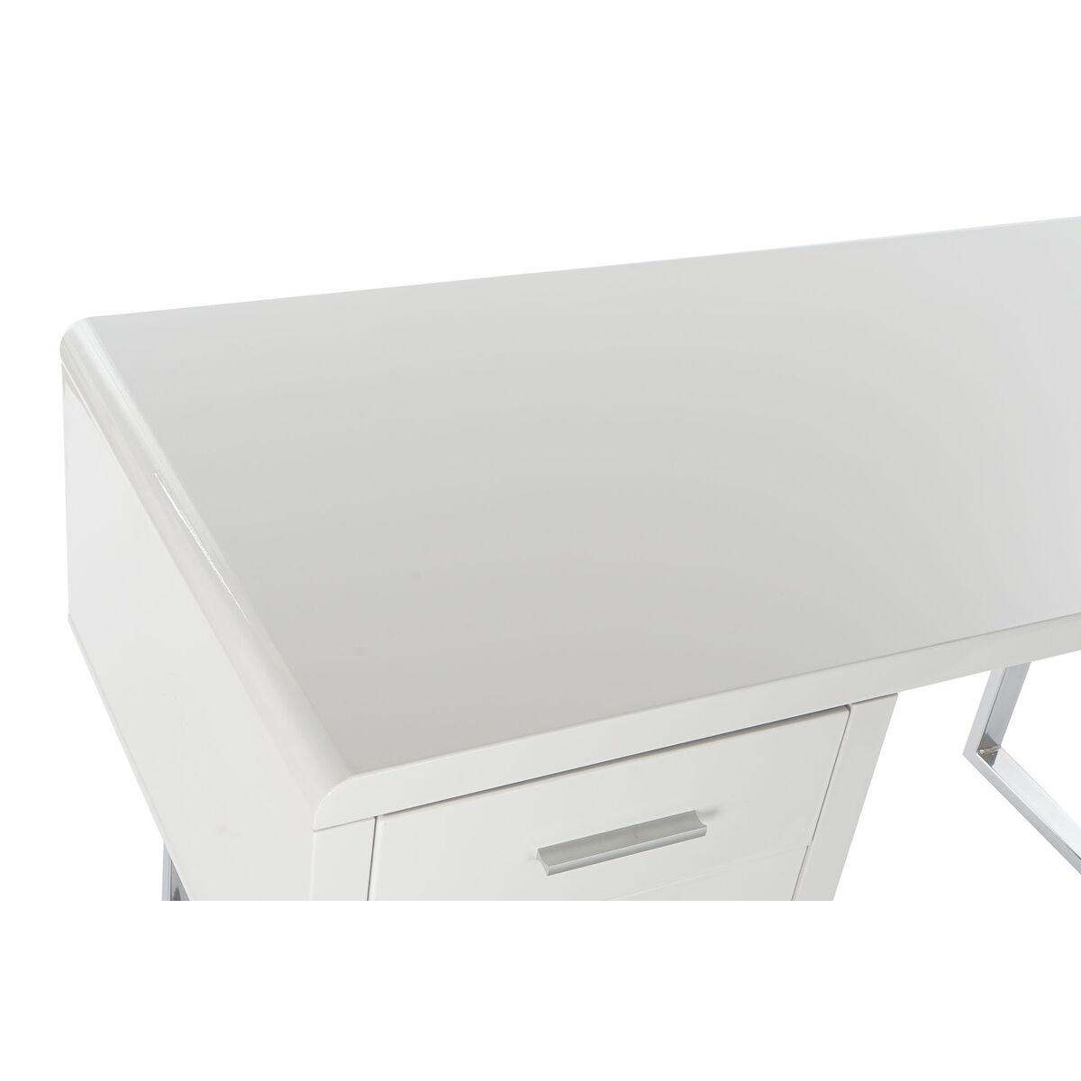 Escritorio DKD Home Decor Blanco Plateado Metal Madera MDF 120 x 55 x 76 cm