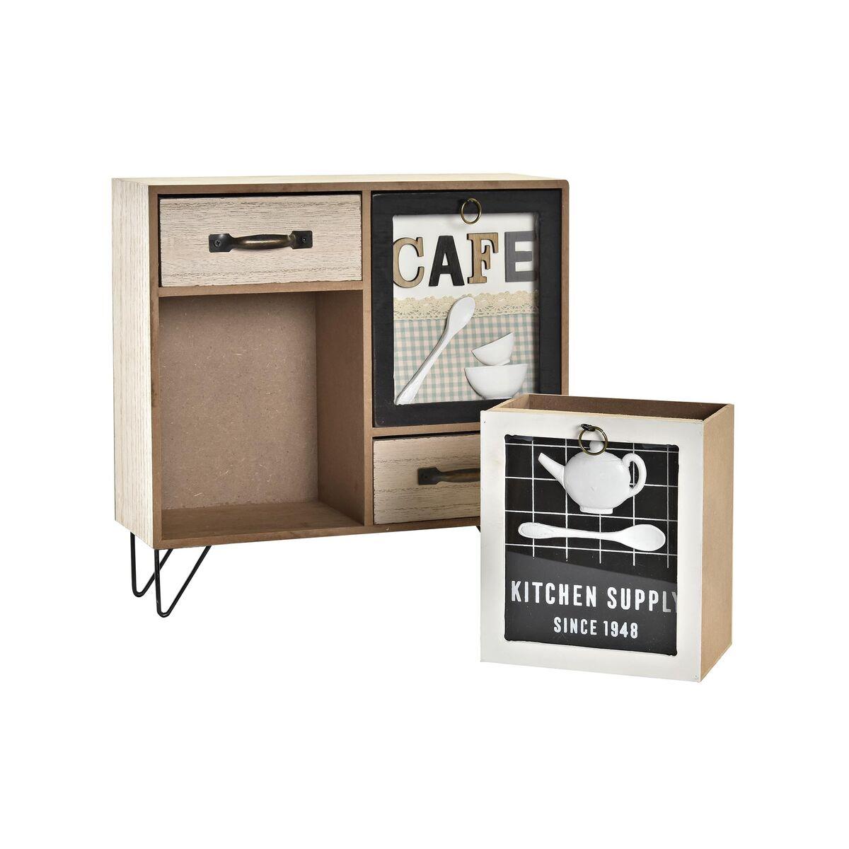 Mueble de cocina DKD Home Decor Marrón Negro Verde 30 x 10 x 29 cm Cocina
