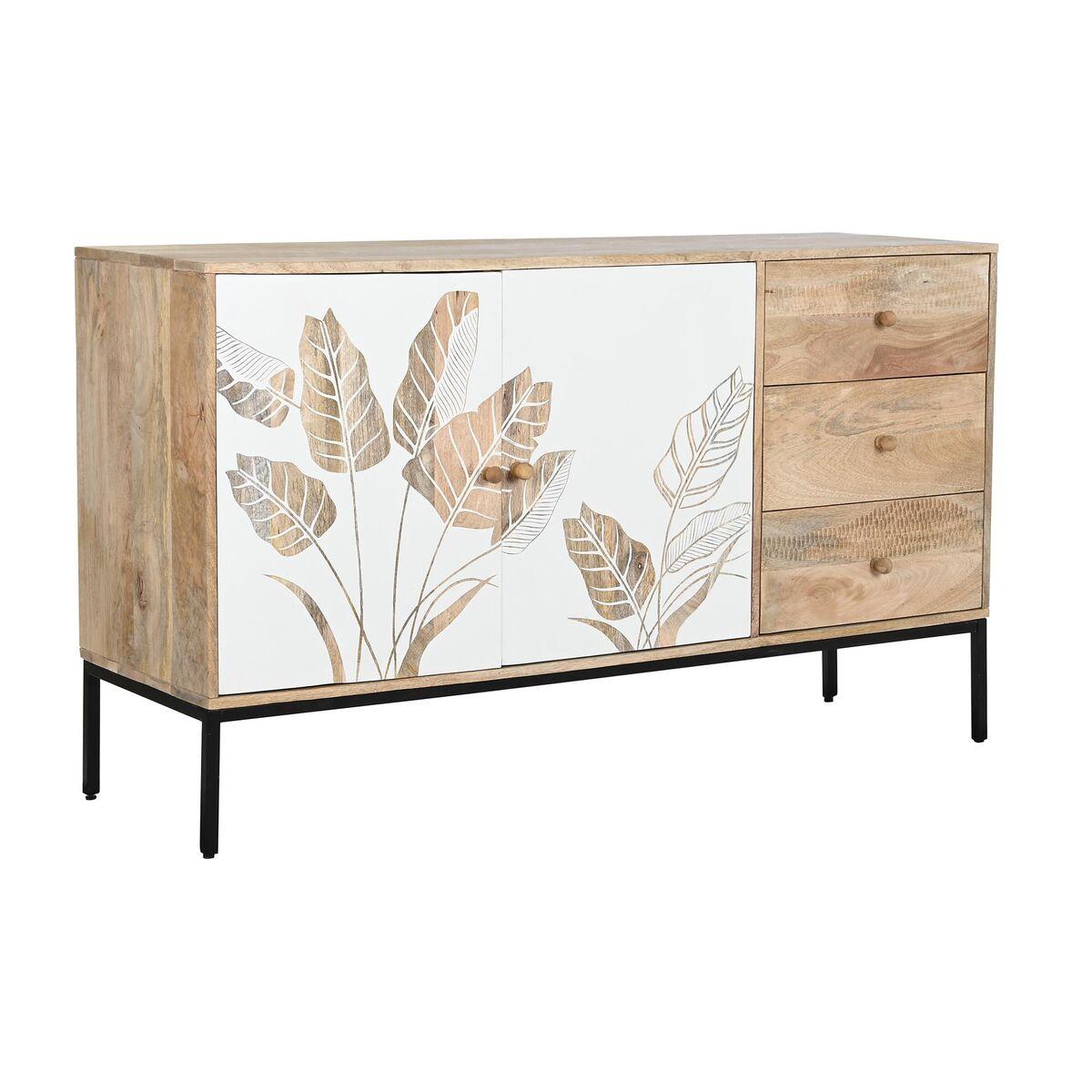 Aparador DKD Home Decor Blanco Negro Natural Negro/Blanco Madera de mango 140 x 40 x 80 cm