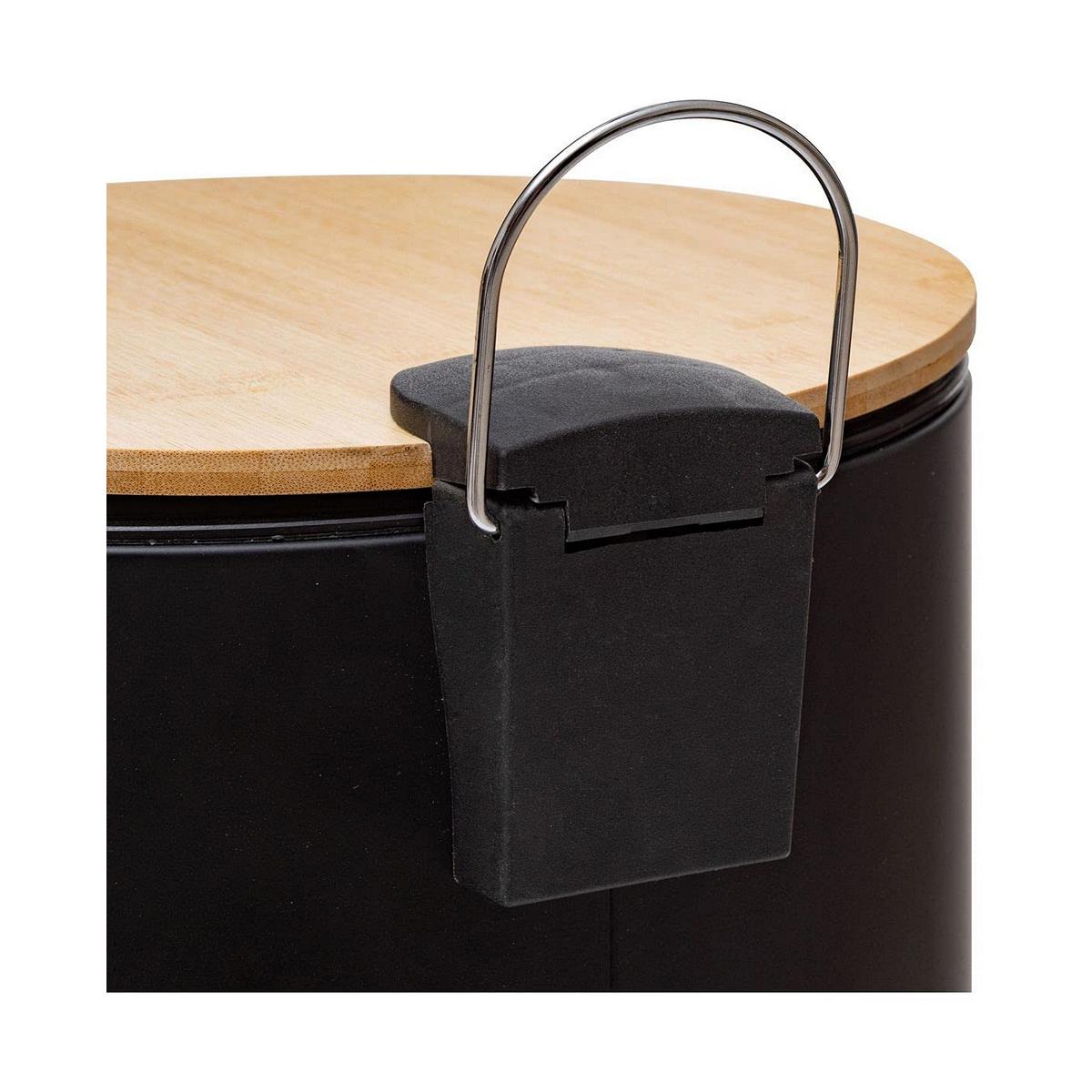 Cubo de basura 5five Simply Smart Baltik Negro Bambú 30 L