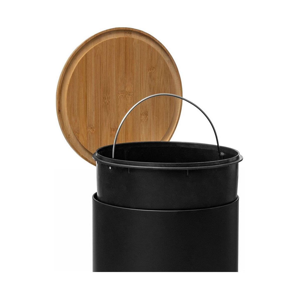 Cubo de basura 5five Simply Smart Baltik Negro Bambú 30 L