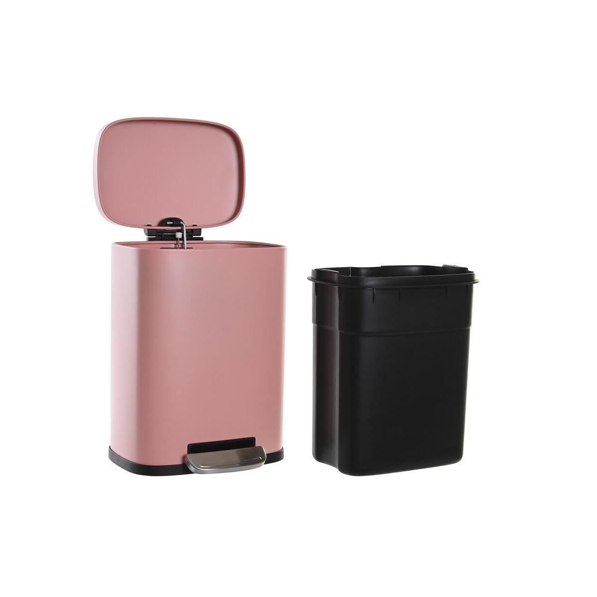 Papelera con Pedal DKD Home Decor Melocotón Metal Polipropileno Básico 5 L
