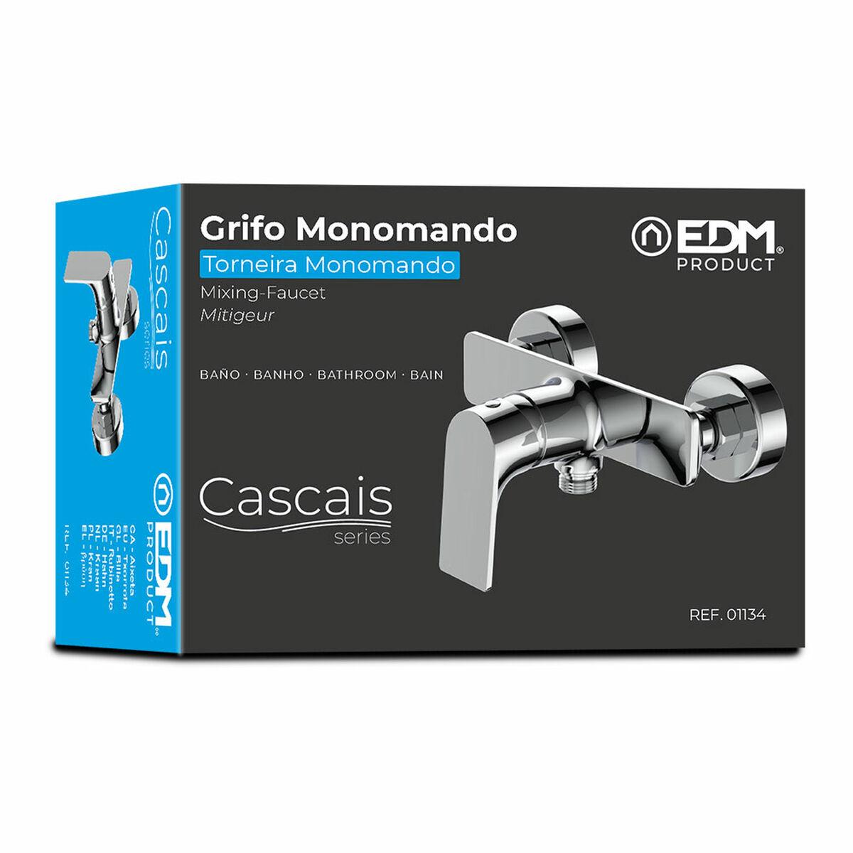 Grifo Monomando EDM 01134 Cascais Plateado Acero Inoxidable Latón Zinc 19 x 17,1 x 11,3 cm