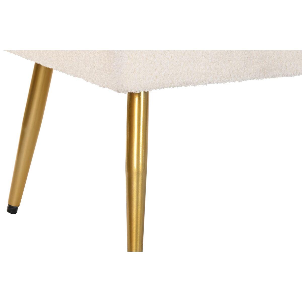 Banqueta DKD Home Decor 106 x 45 x 50 cm Dorado Metal Blanco