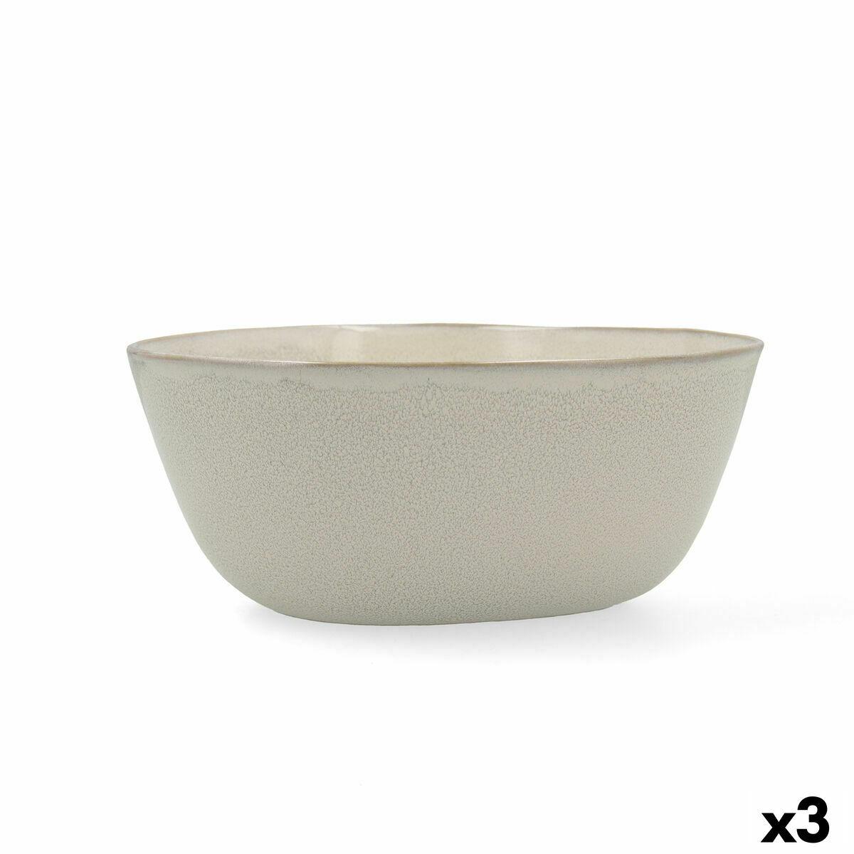 Ensaladera Bidasoa Ikonic Cerámica Blanco (20 x 19,5 x 8,5 cm) (Pack 3x)