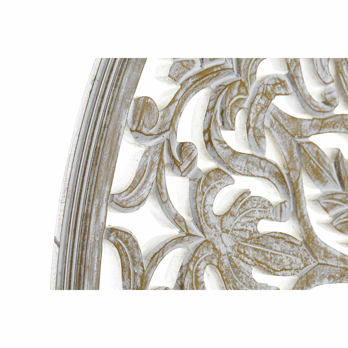 Decoración de Pared DKD Home Decor Blanco Romántico Acabado envejecido 90 x 2 x 90 cm