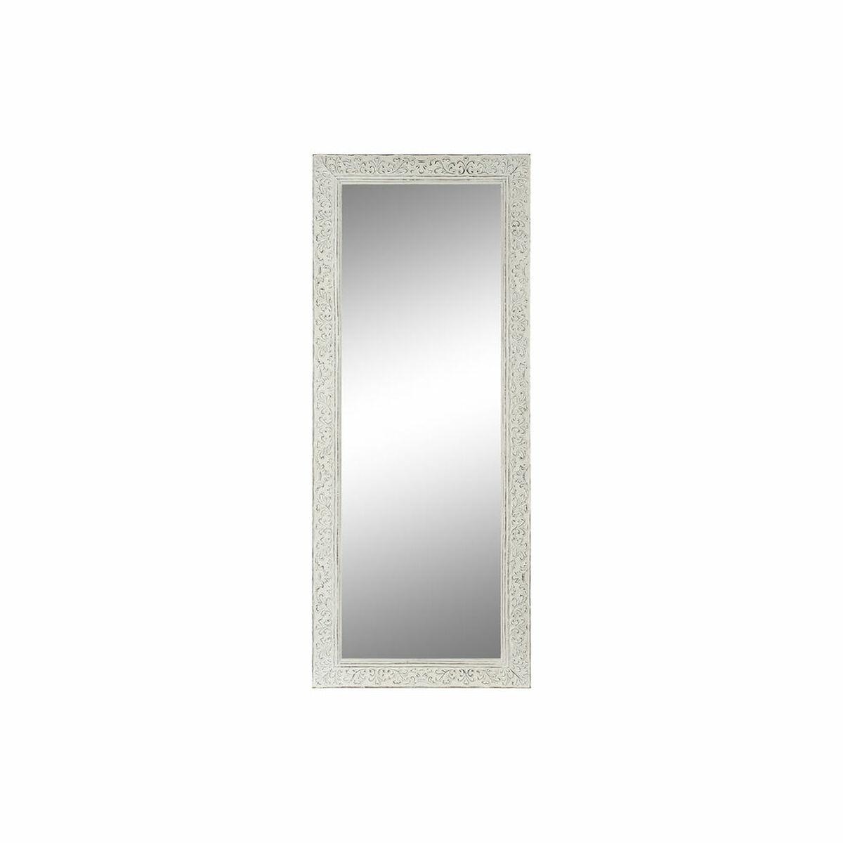 Espejo de pared DKD Home Decor Blanco Madera de mango Madera MDF Decapé (76 x 4 x 190 cm)