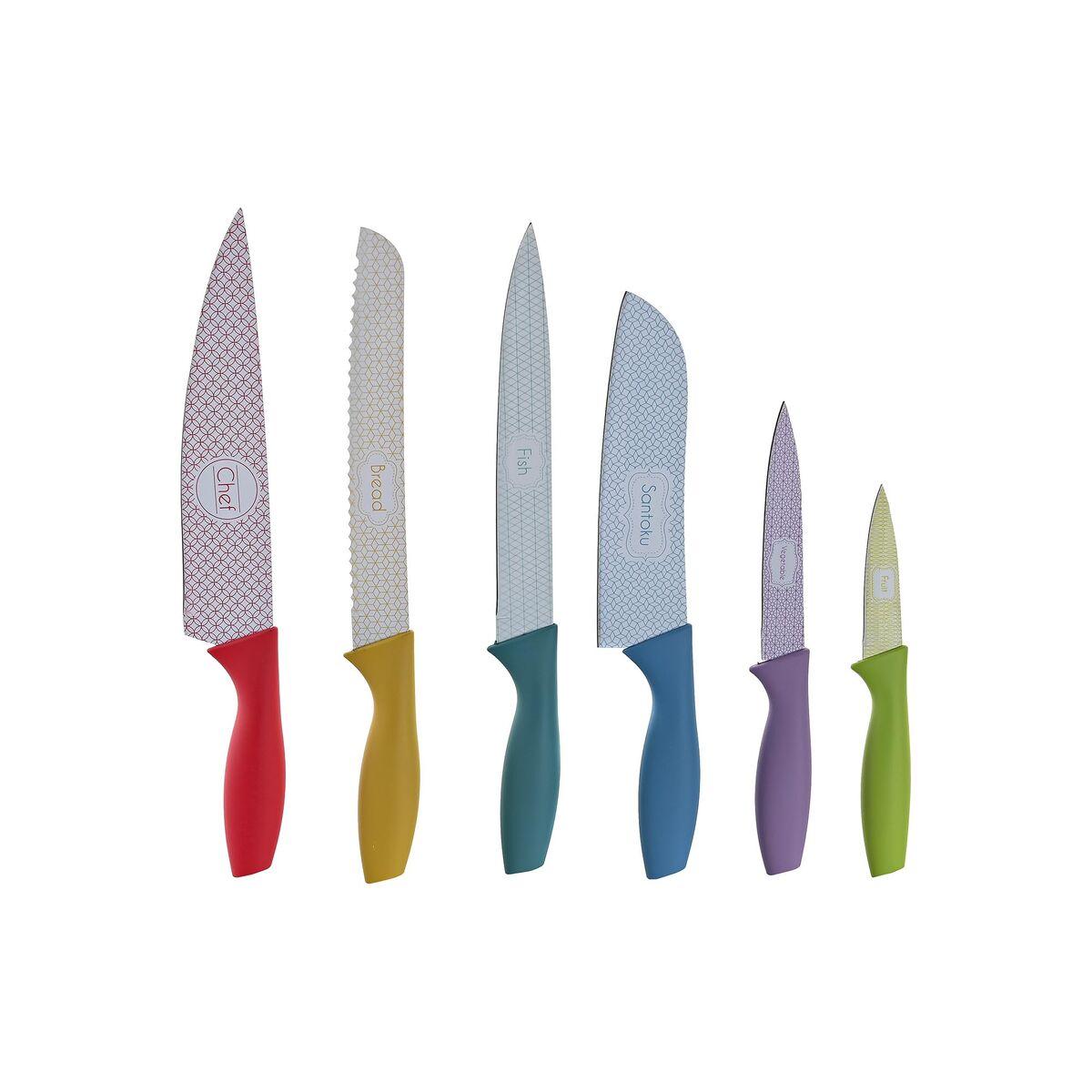 Set de Cuchillos DKD Home Decor Acero Inoxidable Polipropileno 3 x 1,5 x 20 cm (6 pcs)