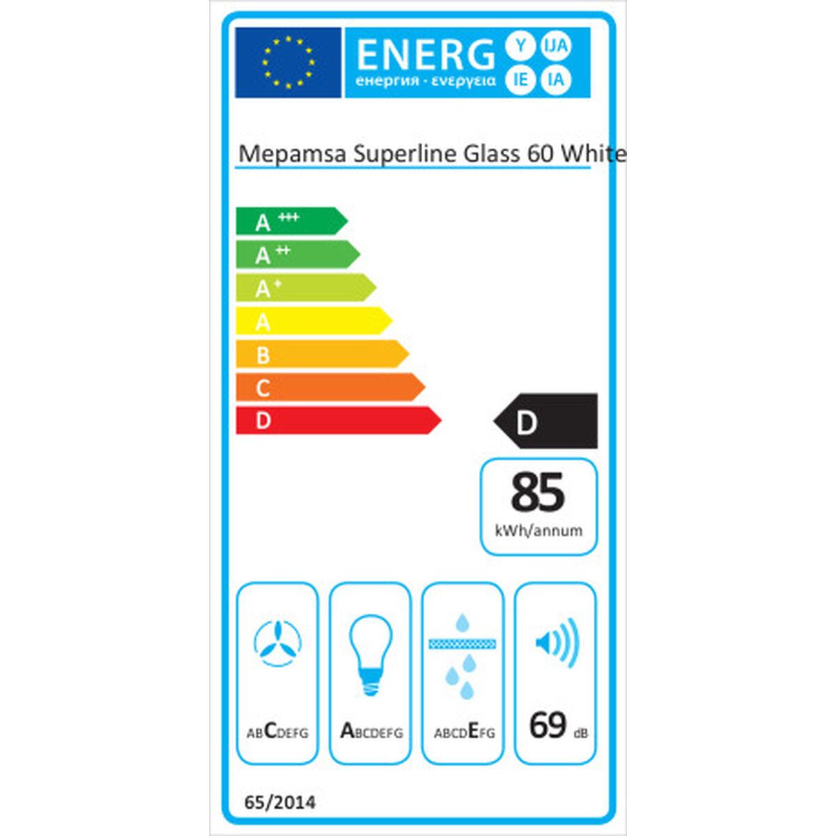 Campana Convencional Mepamsa Superline Glass 60 60 cm 415 m3/h 69 dB 140W Blanco