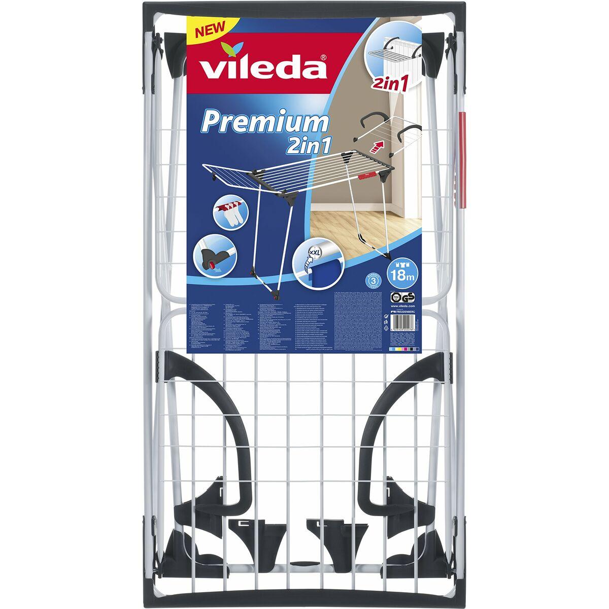Tendedero Vileda Premium Gris Acero 180 x 91 x 57 cm 2 en 1