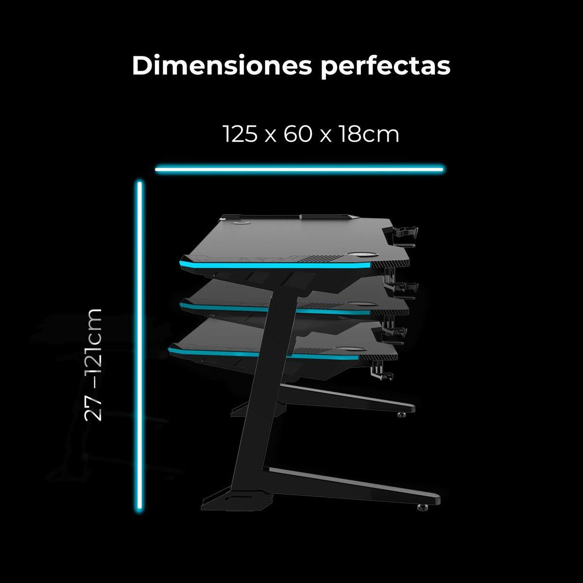 Mesa de Escritorio Loctek Negro Madera (125 X 60 X 1,8 CM )