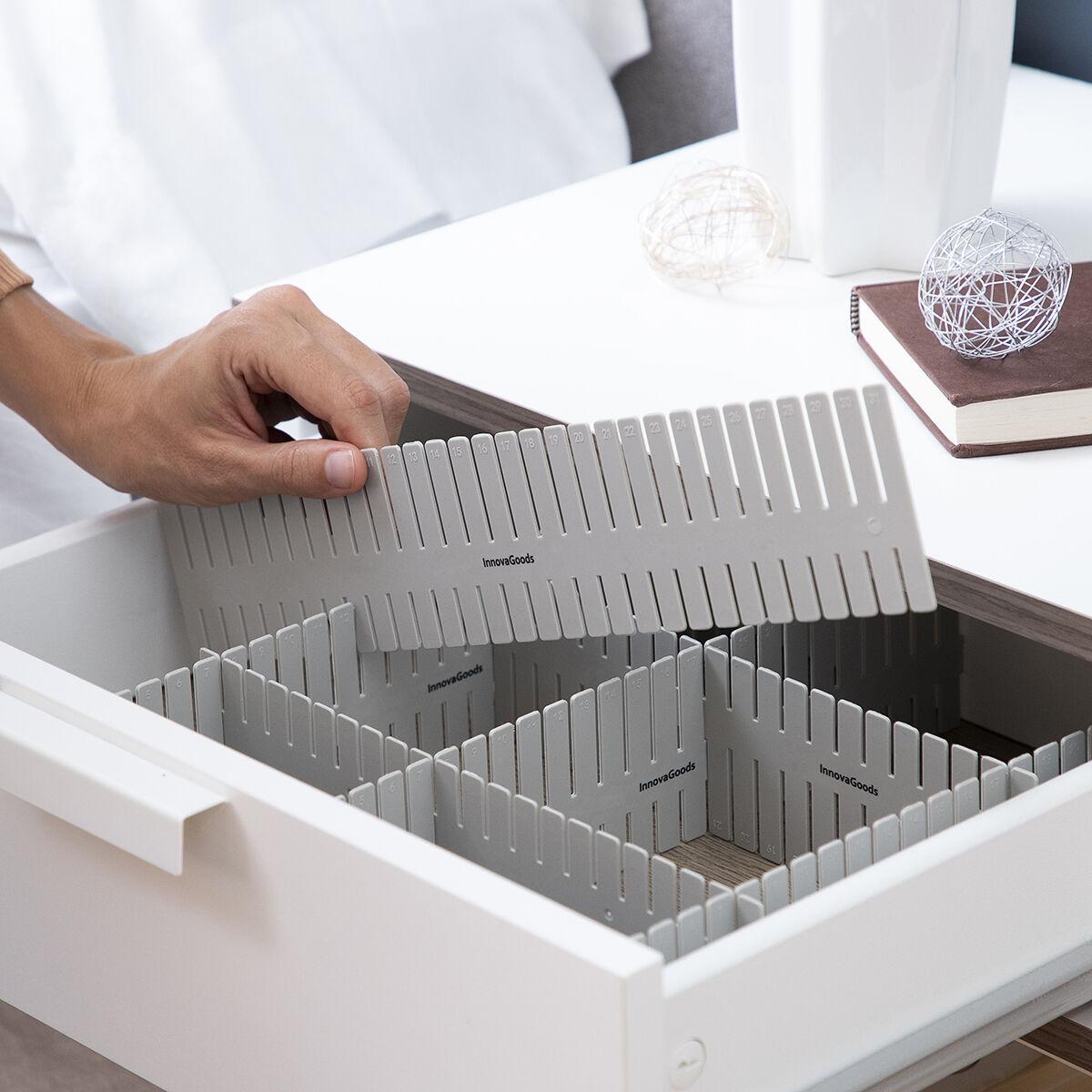 InnovaGoods® Organizador de Cajones Ajustable Condor, 16 Unidades, Práctico y Funcional, Ideal para Organizar los Cajones y Ahor
