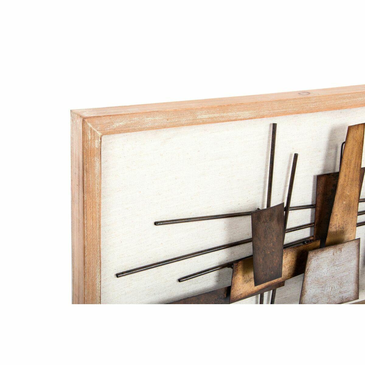 Decoración de Pared DKD Home Decor 120 x 40 x 5,5 cm Abstracto Natural Dorado Multicolor Moderno (2 Unidades)