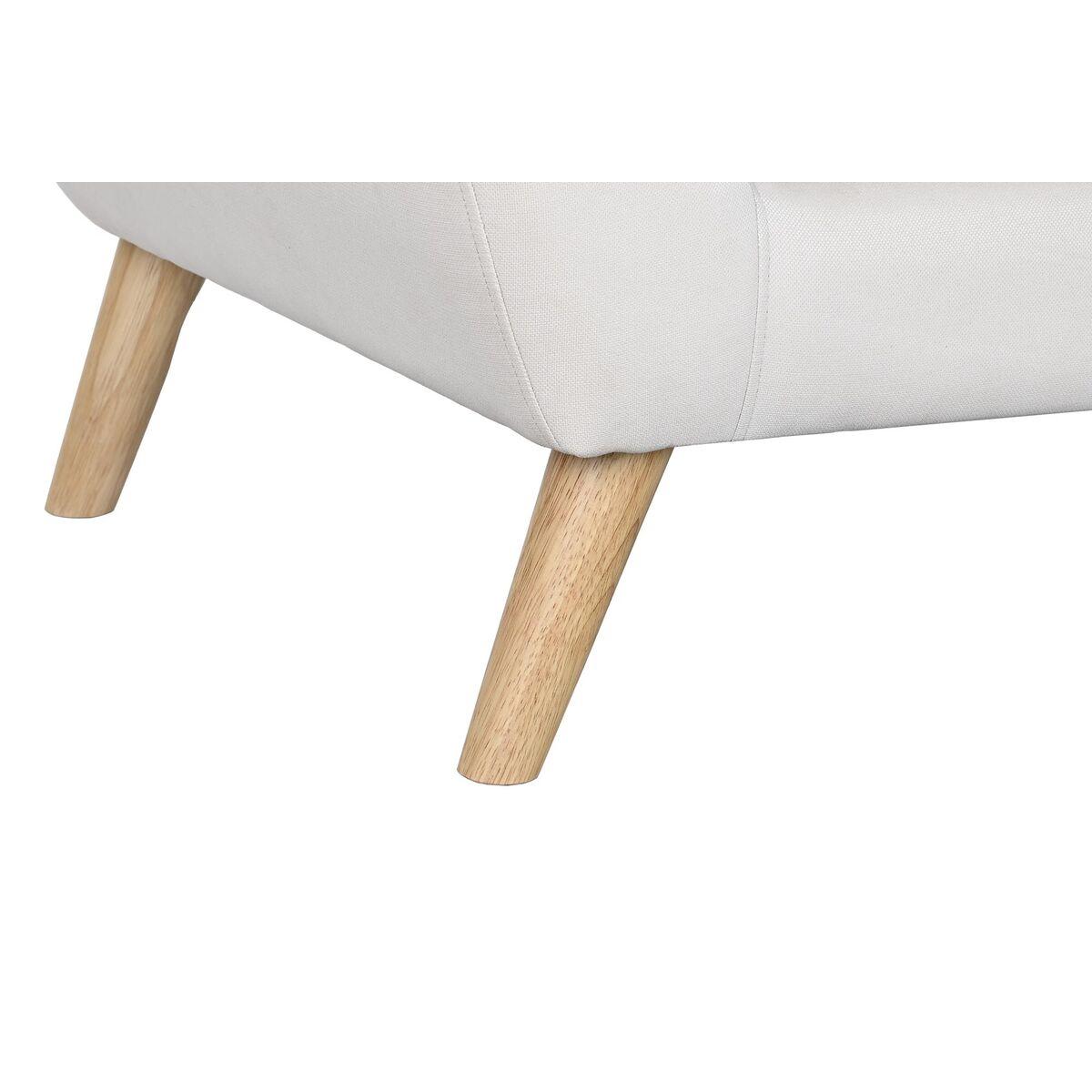 Sofá DKD Home Decor Natural Poliéster Madera de caucho Crema (172 x 82 x 82 cm)