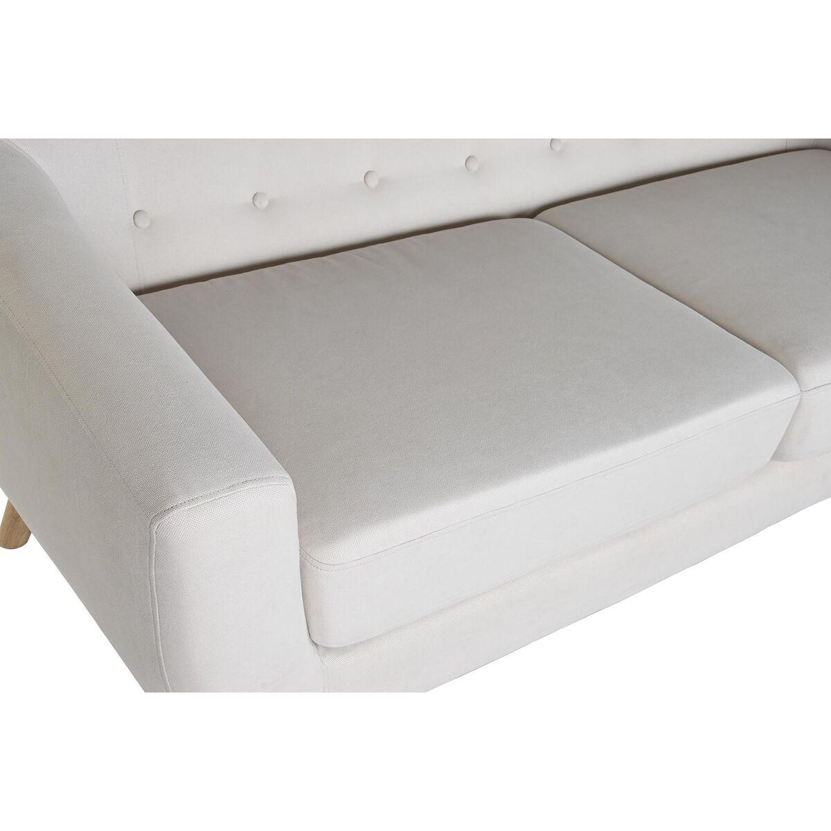 Sofá DKD Home Decor Natural Poliéster Madera de caucho Crema (172 x 82 x 82 cm)