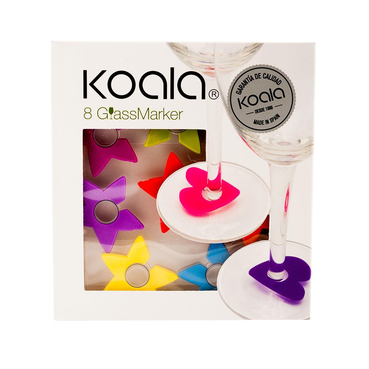 Identificador de Copas Koala Estrella Plástico Multicolor 8 Piezas (12,8 x 5 x 13,7 cm)