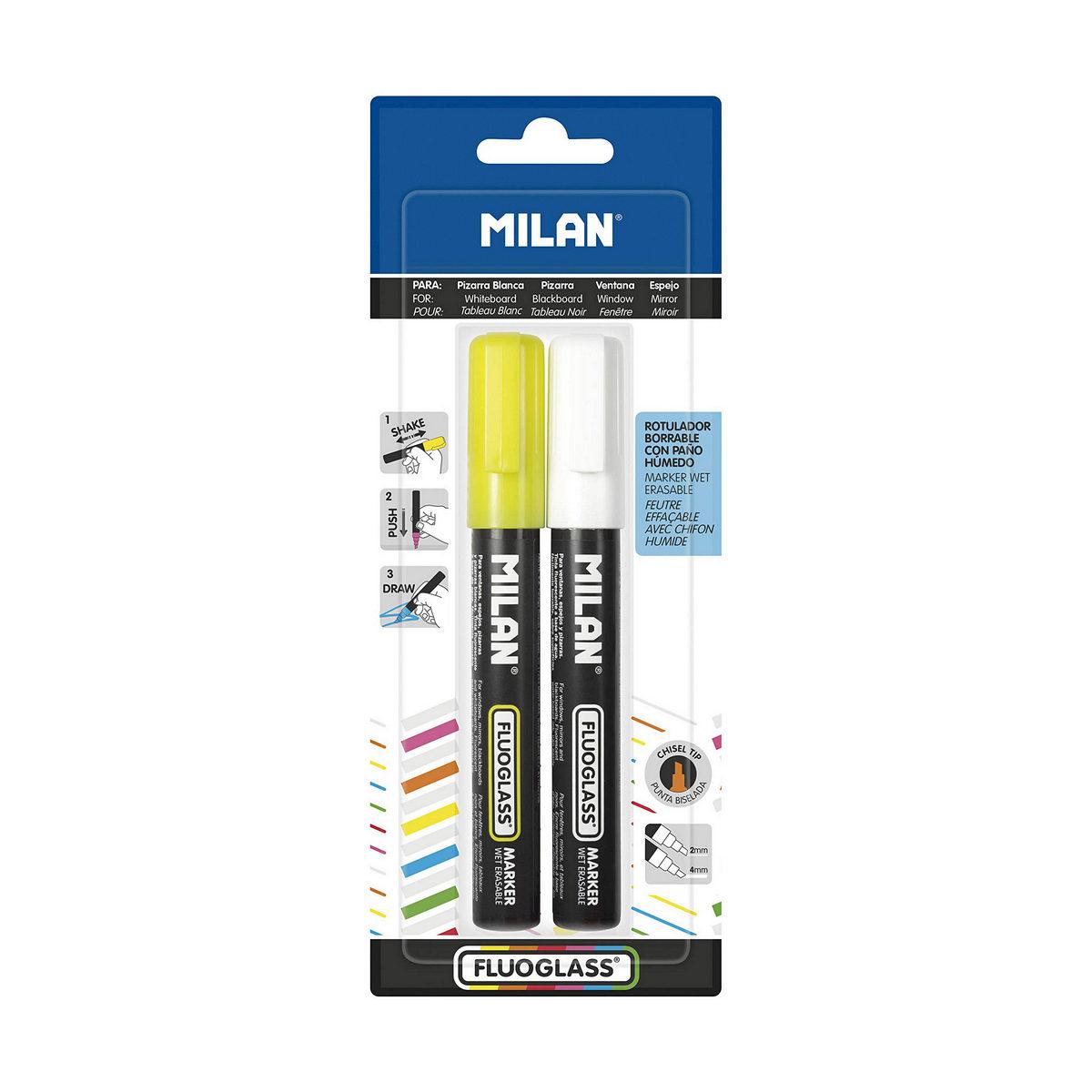 Rotulador Milan Fluoglass Tinta borrable PVC