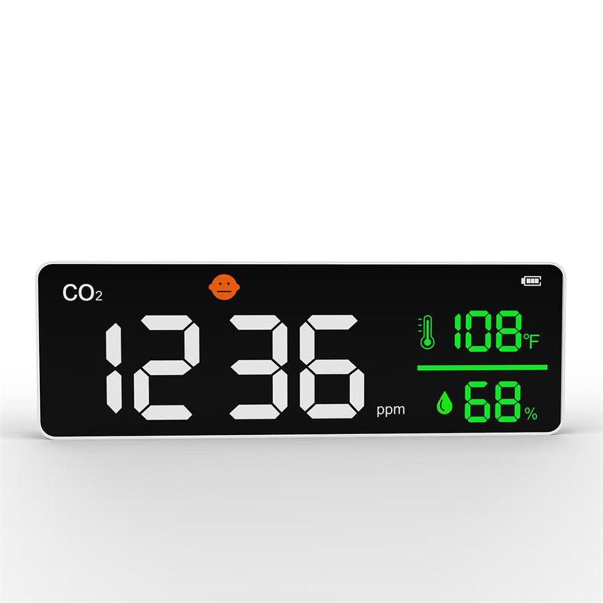 Sensor de Temperatura y Humedad Inteligente LEOTEC Medidor de Co2 NDIR de pared