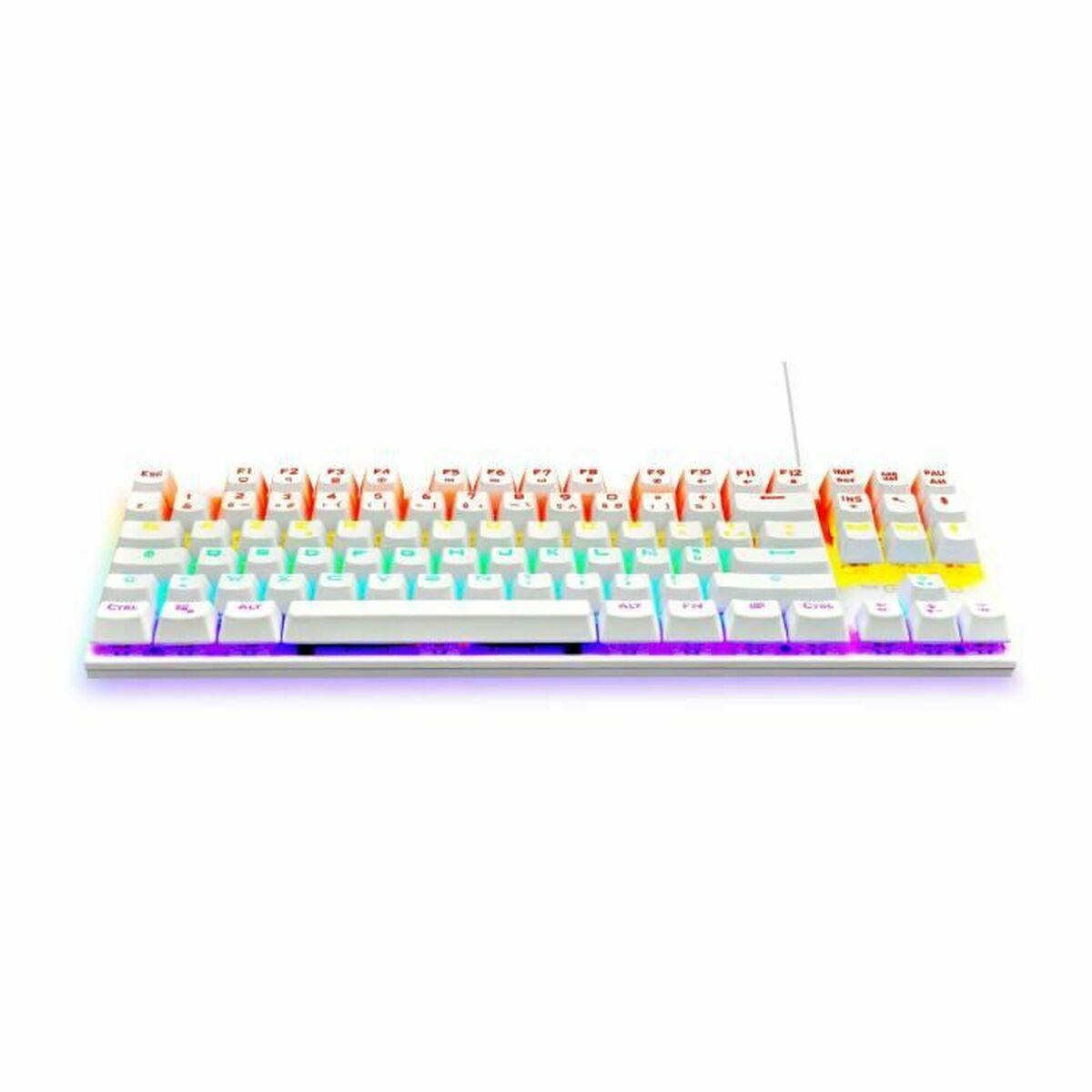 Teclado Gaming The G-Lab Mercury AZERTY Blanco