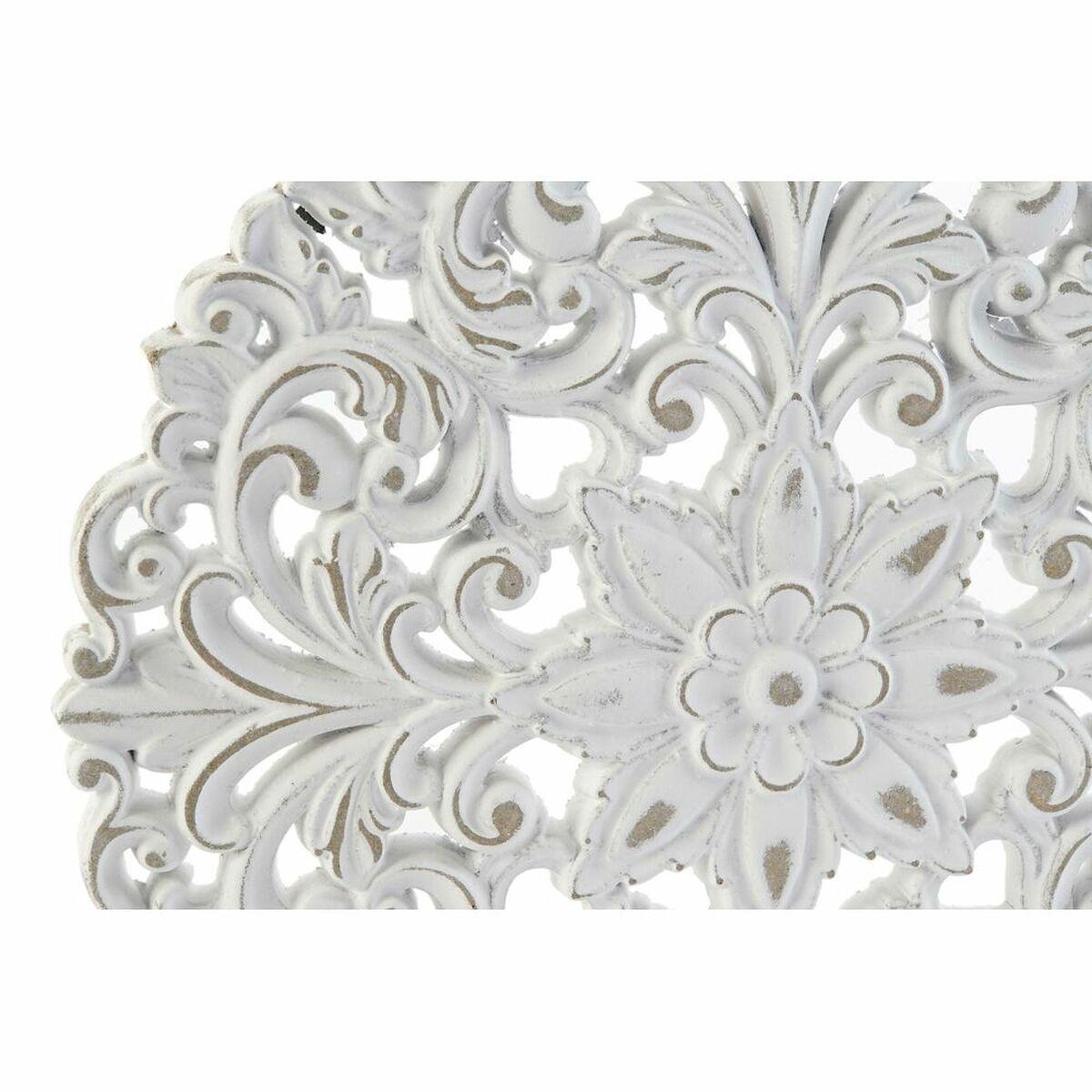 Decoración de Pared DKD Home Decor Blanco Mandala Indio Acabado envejecido 30 x 2 x 30 cm (2 Unidades)