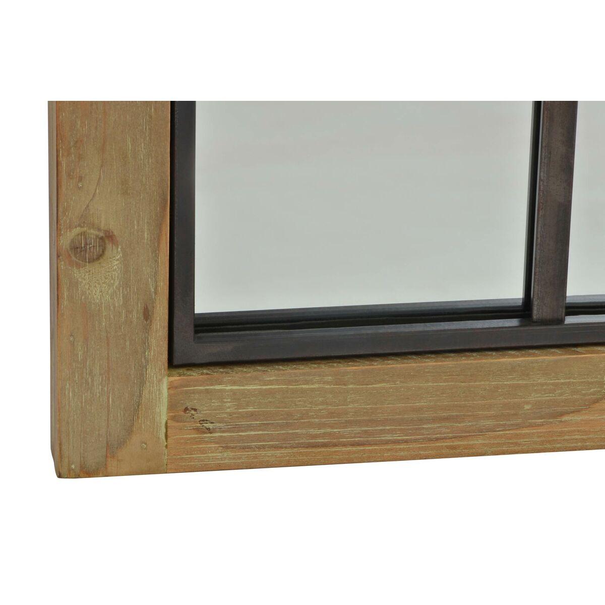 Espejo de pared DKD Home Decor Marrón Negro Natural Ventana 60 x 3 x 95 cm
