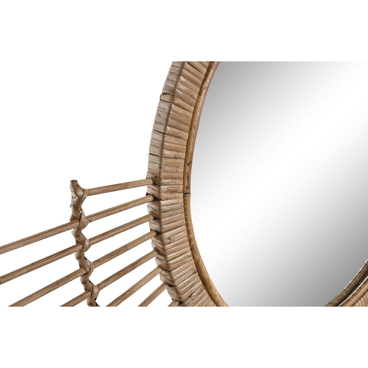 Espejo de pared DKD Home Decor Marrón Natural Urbano 68 x 2 x 68 cm