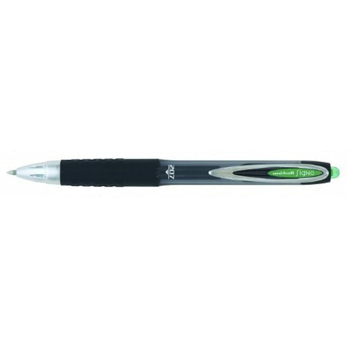 Boligrafo de tinta líquida Uni-Ball Rollerball Signo UM-207 Verde 0,4 mm (12 Piezas)