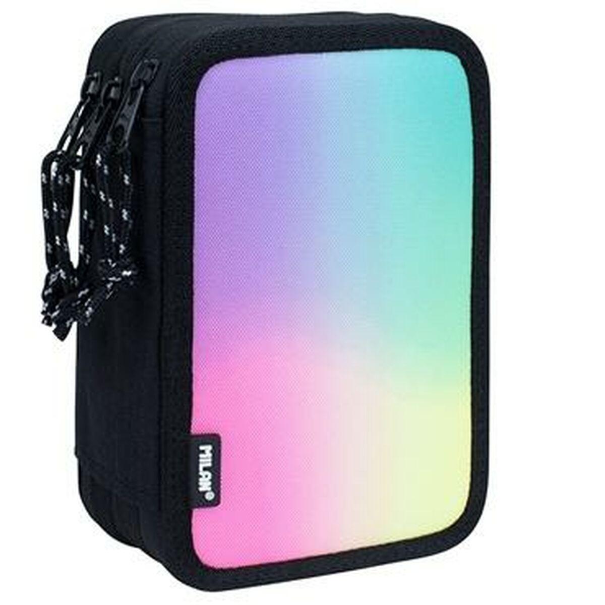 Plumier Triple Milan Sunset 49 Piezas Negro 19,5 x 13 x 7,5 cm