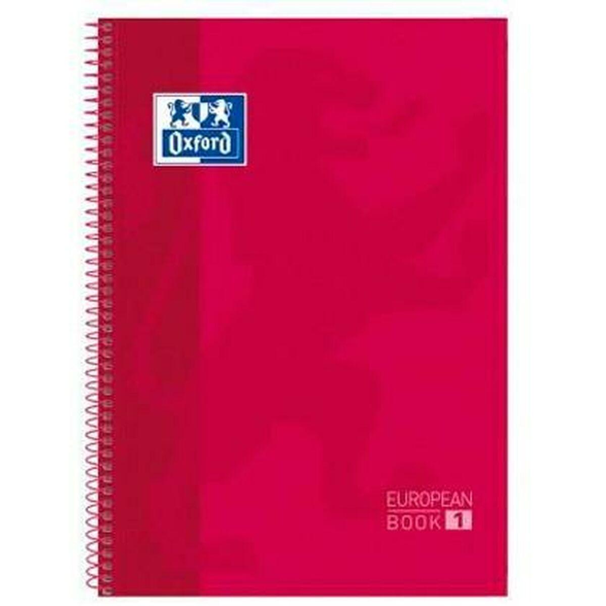Cuaderno Oxford European Book Rojo A4 A4+ 80 Hojas 5 Piezas