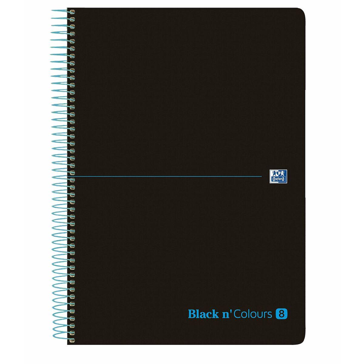 Cuaderno Oxford European Book Black & Colours Negro Turquesa A4 160 Hojas 5 Piezas