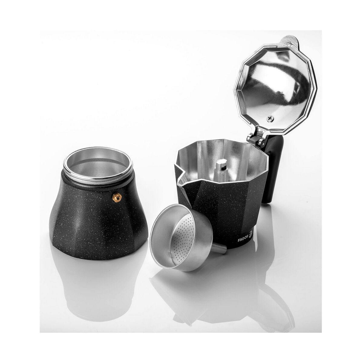 Cafetera Italiana Fagor Tiramisu Negro Aluminio 3 Tazas