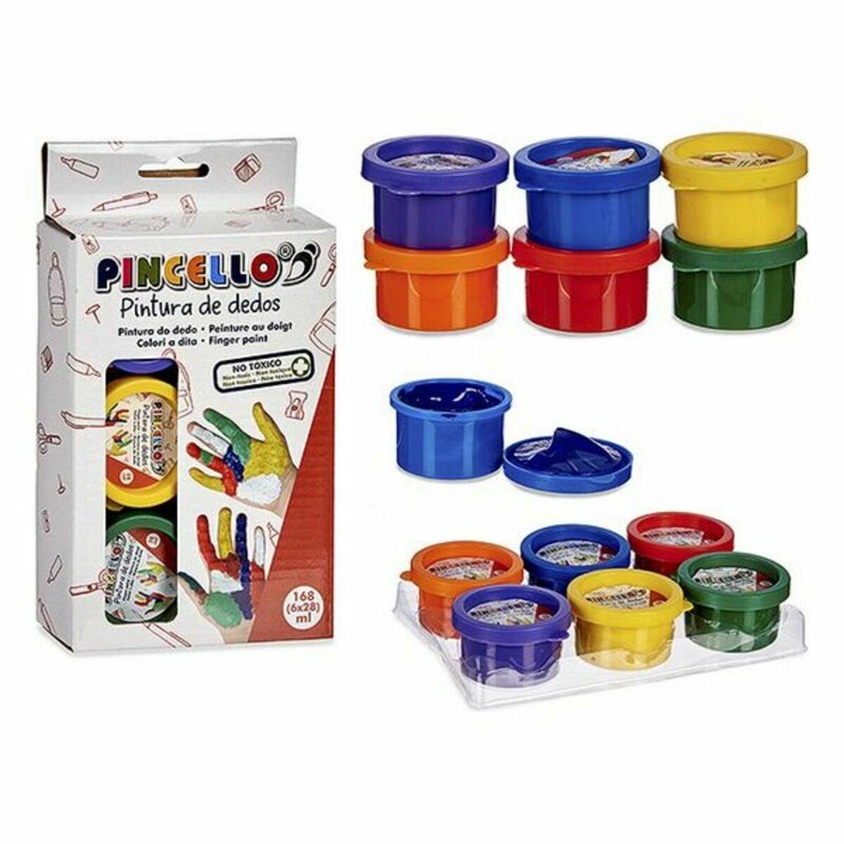 Pintura de Dedos Pincello FP2806 De dedos Amarillo Azul Rojo Verde Morado Naranja (12 Unidades)