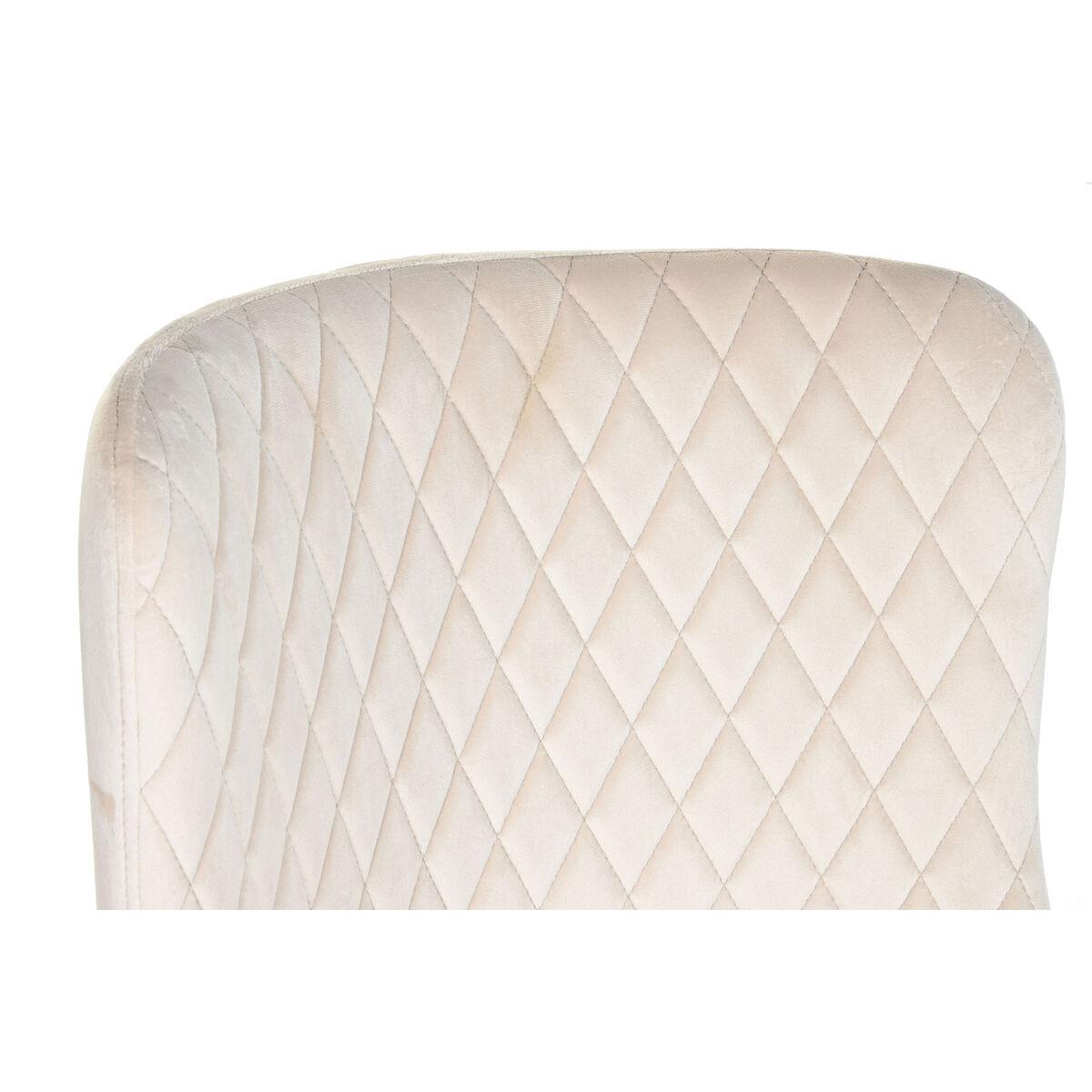 Silla de Comedor DKD Home Decor Beige Metal Poliéster (56 x 51 x 84 cm)
