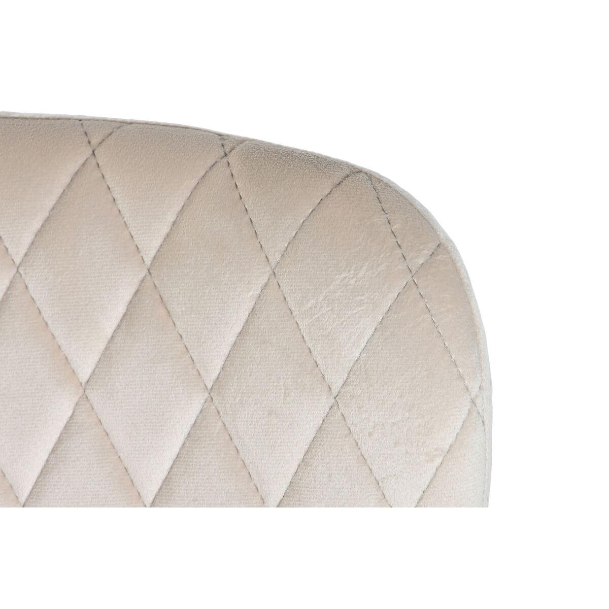 Silla de Comedor DKD Home Decor Beige Metal Poliéster (56 x 51 x 84 cm)