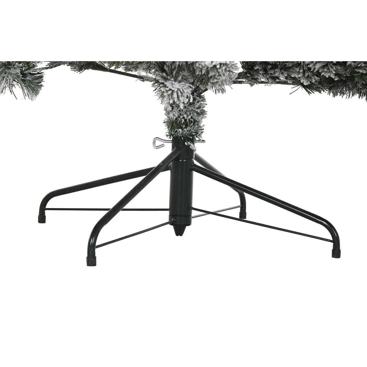 Árbol de Navidad DKD Home Decor Blanco Verde Metal Polietileno Nevado 130 x 130 x 218 cm