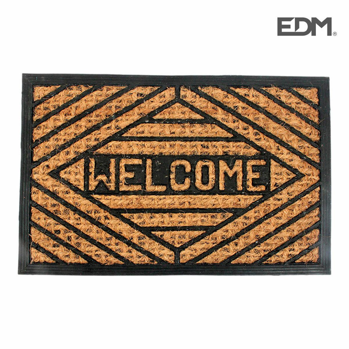 Felpudo EDM 74771 Marrón Negro 2/8-negro azulado Fibra 60 x 40 cm Rectangular