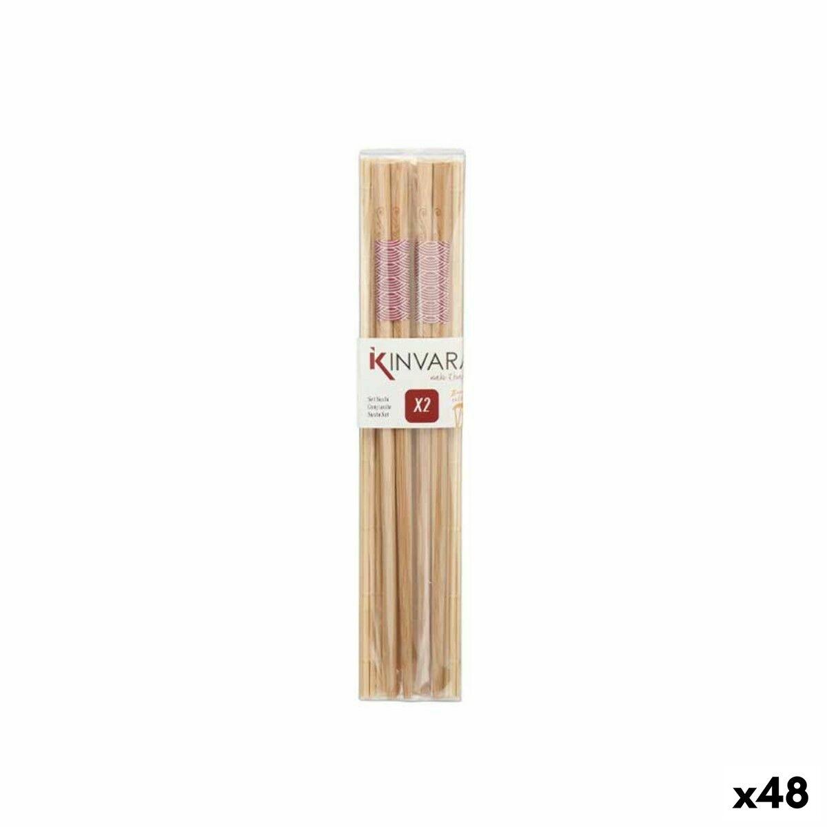Set de Sushi Kinvara BM-001 Marrón Bambú (48 Unidades)
