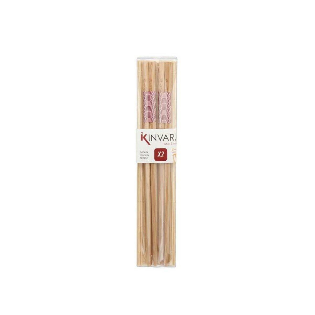 Set de Sushi Kinvara BM-001 Marrón Bambú (48 Unidades)