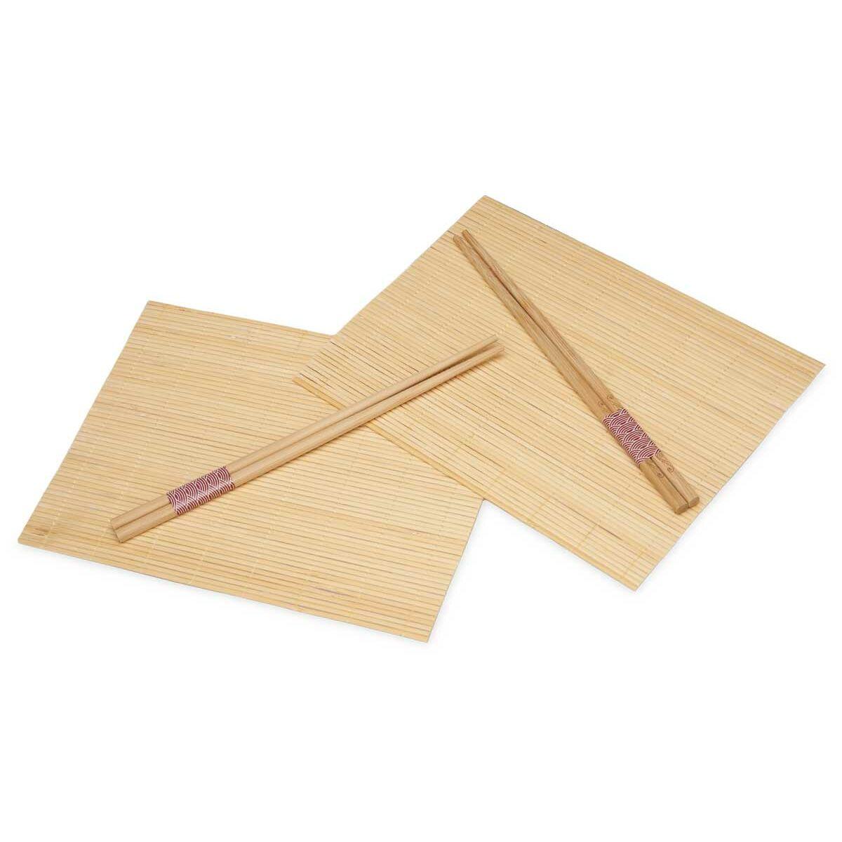 Set de Sushi Kinvara BM-001 Marrón Bambú (48 Unidades)