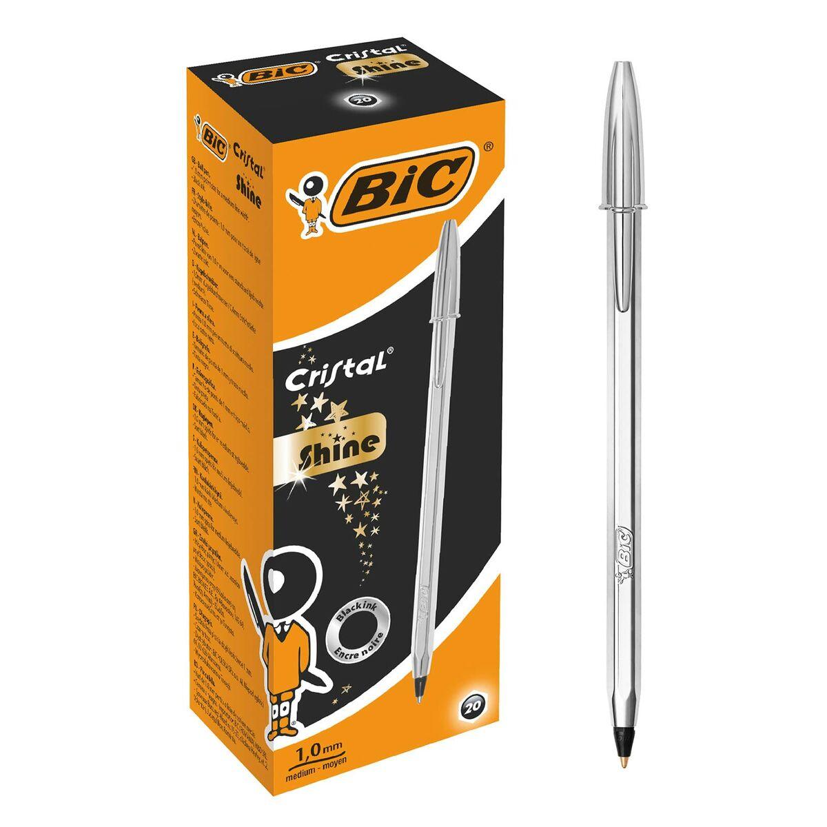 Boligrafo de tinta líquida Bic 921339 Negro Plateado 0,32 mm (20 Piezas)