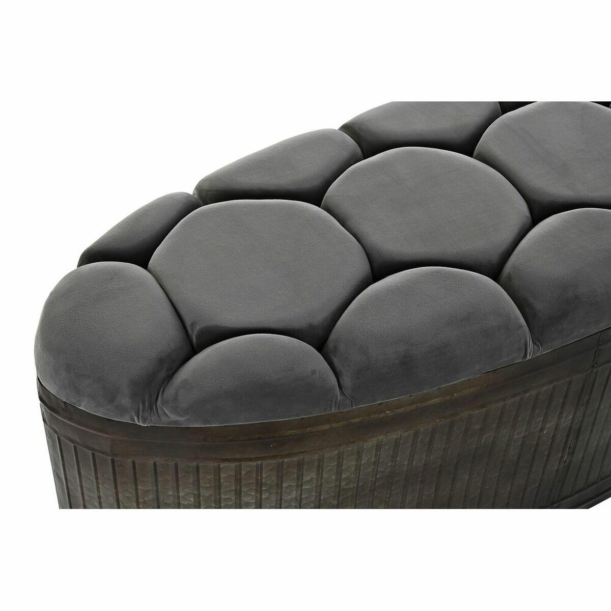 Banqueta DKD Home Decor Gris Metal 117 x 42 x 47 cm