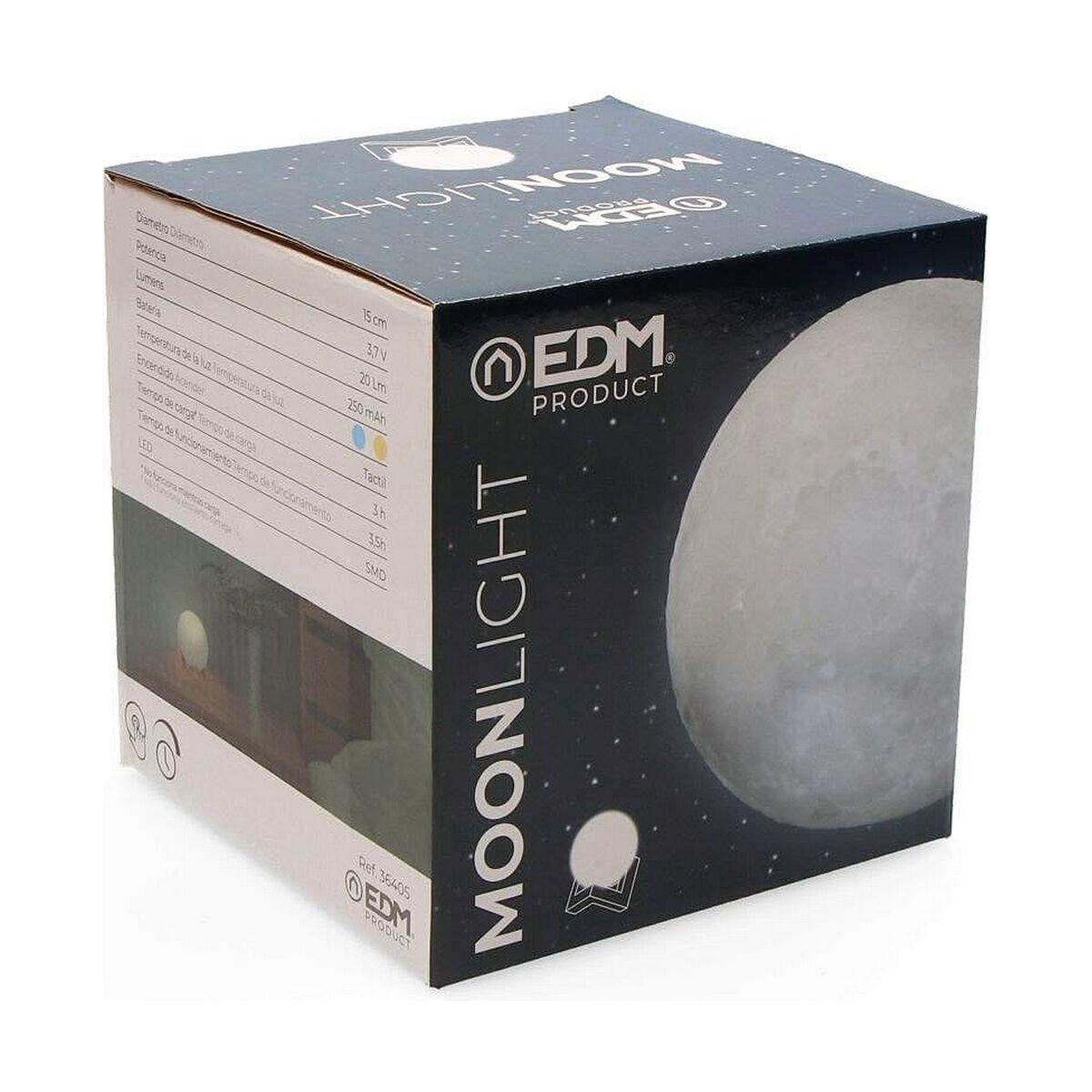Lámpara de mesa EDM 36405 Blanco 0,2 W 3,7 V Ø 15 cm Luna