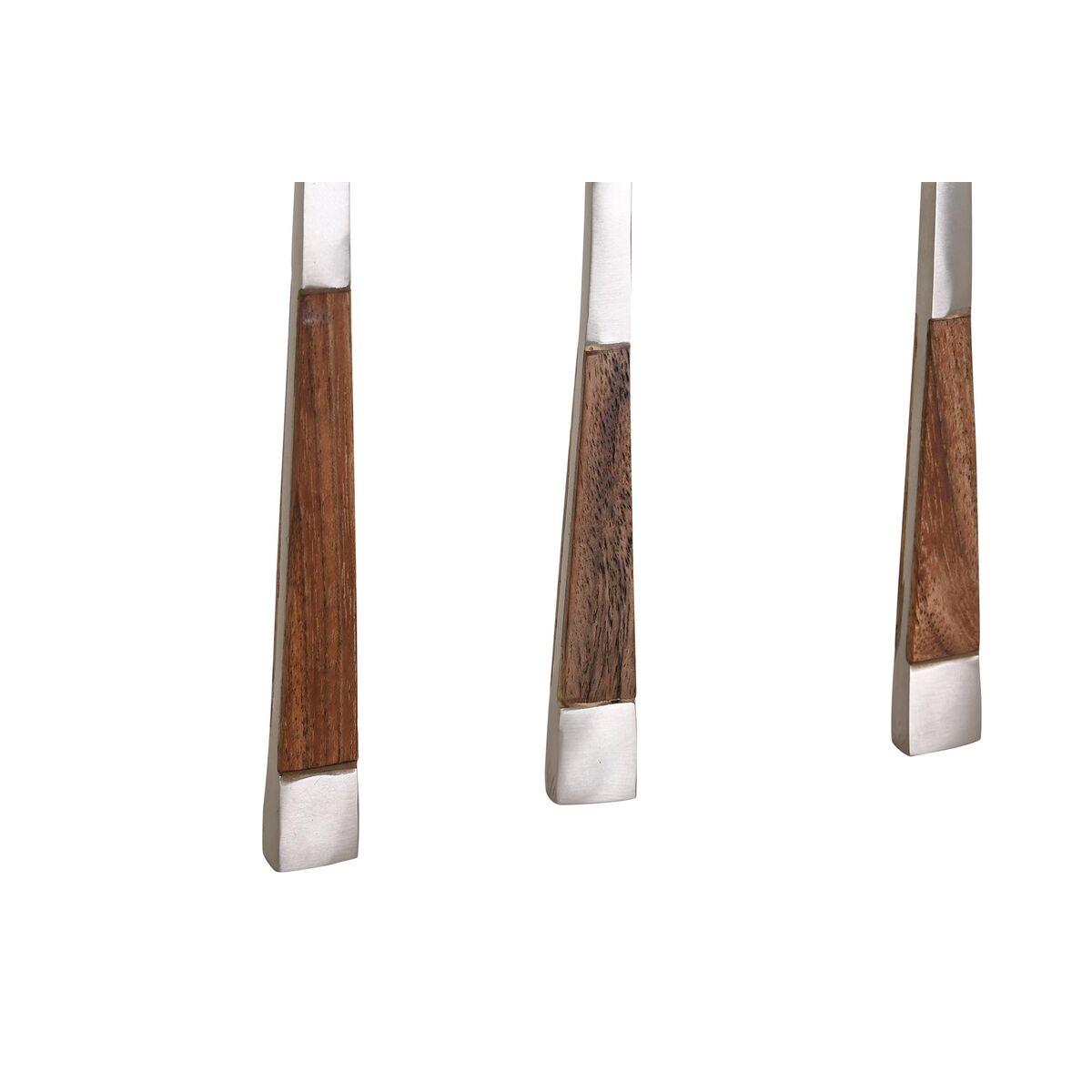 Cubertería DKD Home Decor Natural Plateado Acero Inoxidable Acacia (4,5 x 2 x 20 cm)