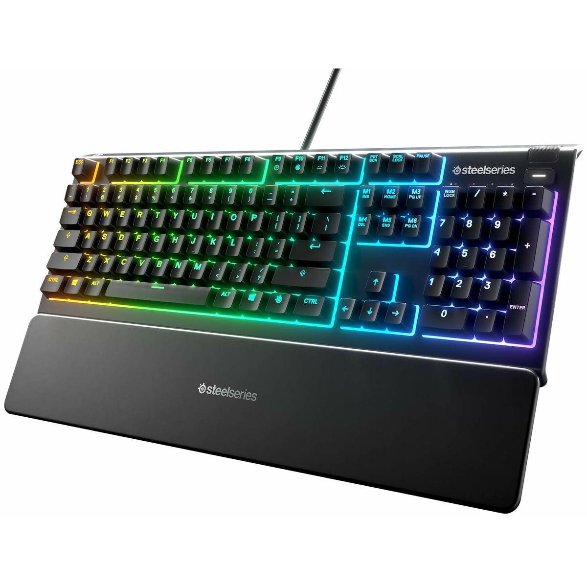 Teclado Gaming SteelSeries Apex 3 Negro Qwerty Español Qwerty Portugués