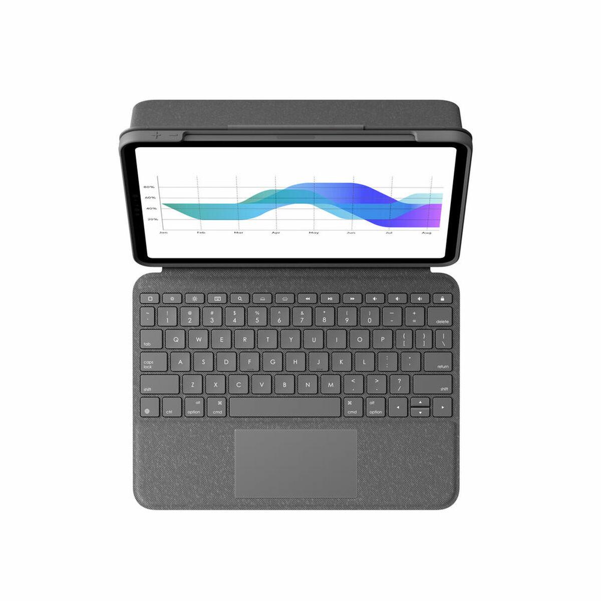 Funda para Tablet y Teclado Logitech Folio Touch Gris Qwerty Español