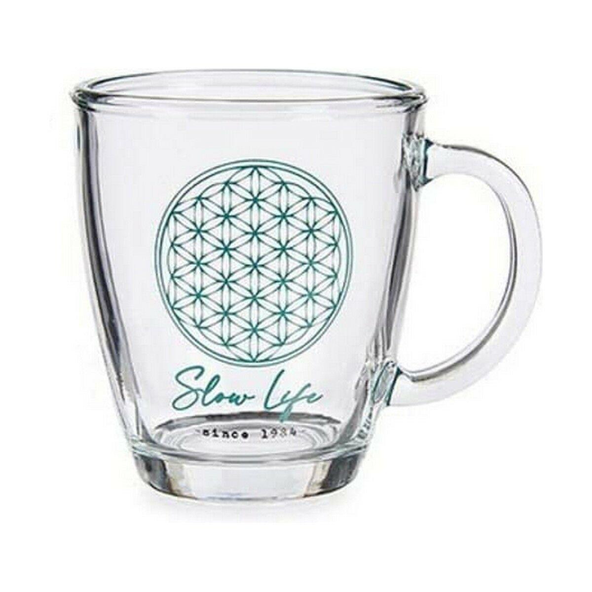 Taza Mug Slow Life Transparente Vidrio 6 Unidades (320 ml)