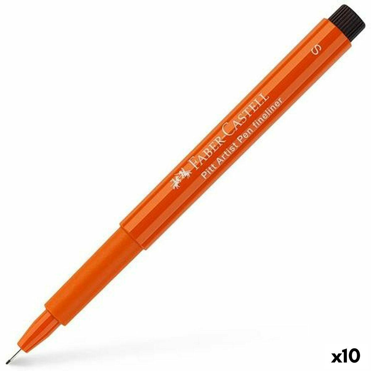 Rotuladores Faber-Castell Pitt Artist Fineliner S Naranja Oscuro (10 Unidades)